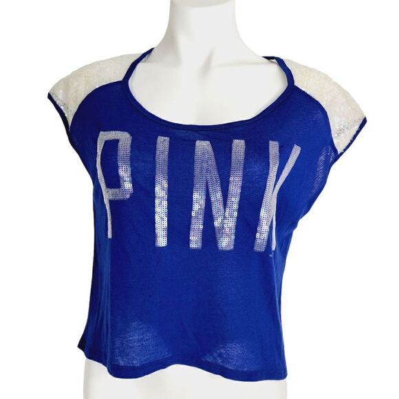 Victoria Secret PINK sequin crop top xs - Picture 1 of 5